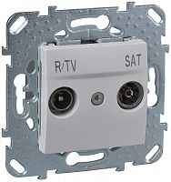 Розетка TV+R+SAT Оконечная без рамки Schneider Electric Unica 1-м. белый картинка